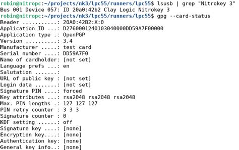 openpgp card status